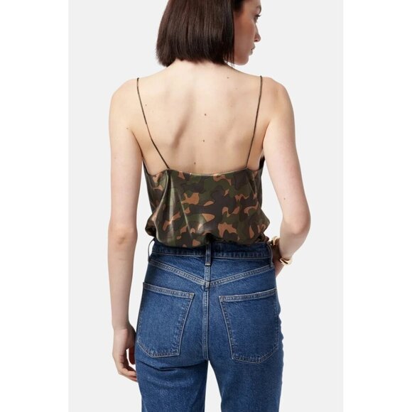 Cami NYC NWT Axel Green Camo Silk Bodysuit Size Medium - Picture 2 of 10